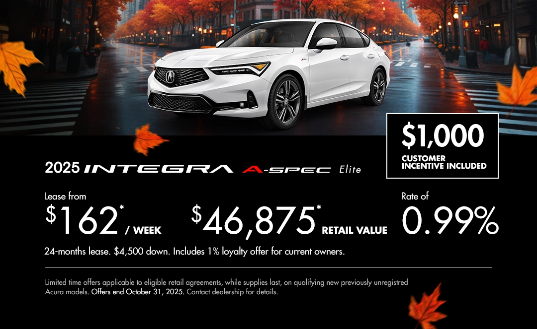 Bannière de Promotion Acura Integra 2025